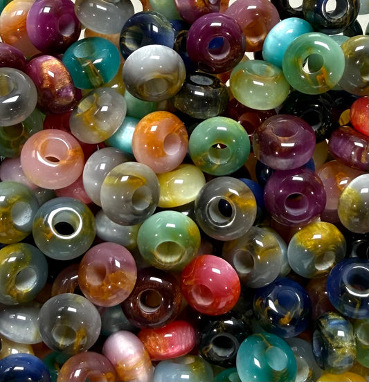 *Bead Mix- #296 Marbled Abacus Spacers- Pack of 5
