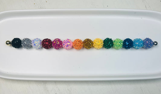 15mm Super Bling Rhinestone Round Acrylic Beads