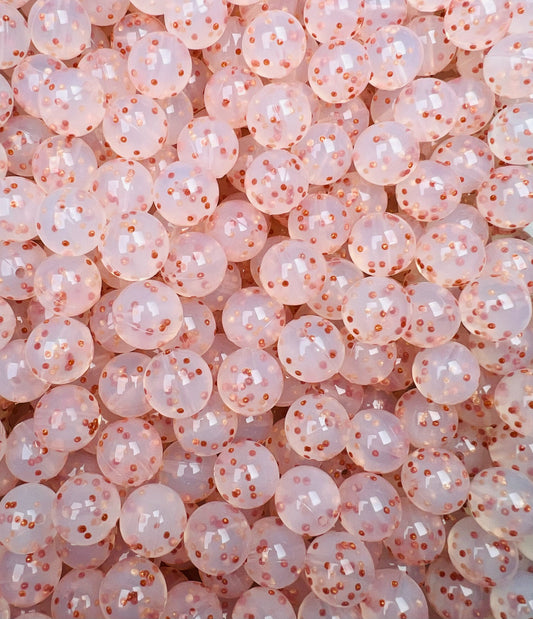 15mm Confetti COPPER Round Silicone Beads