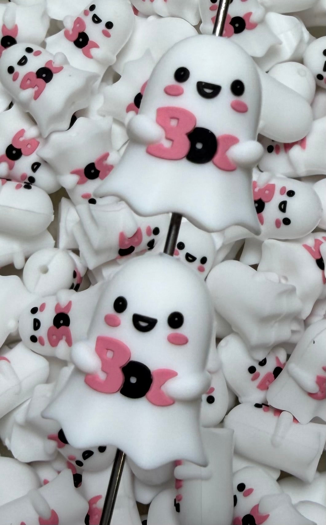 3D BOO Ghost Focal Bead, **NOT FOR TEETHING** 3D Halloween Focal Bead