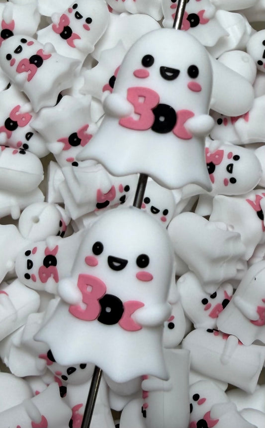 3D BOO Ghost Focal Bead, **NOT FOR TEETHING** 3D Halloween Focal Bead