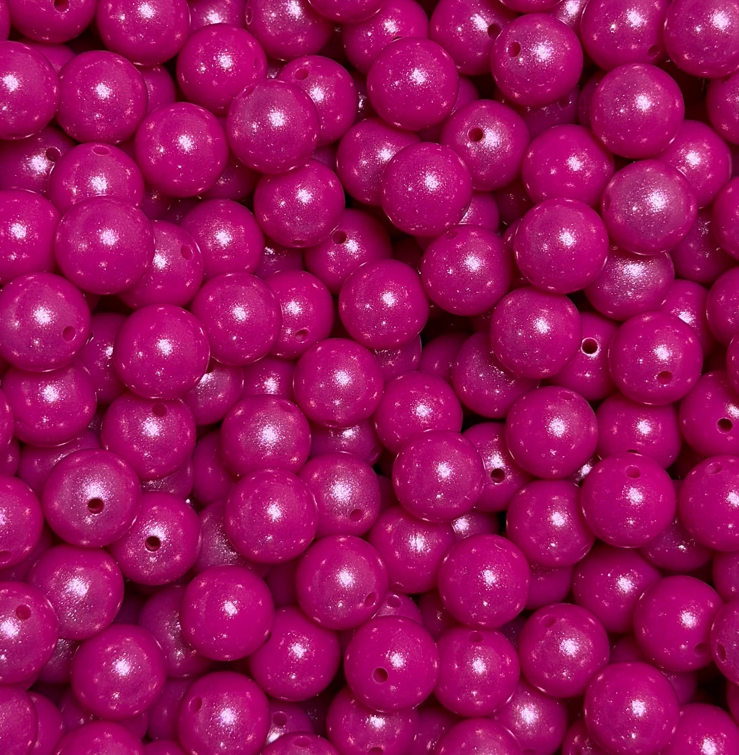 15mm Opal Fuchsia Round Silicone Beads
