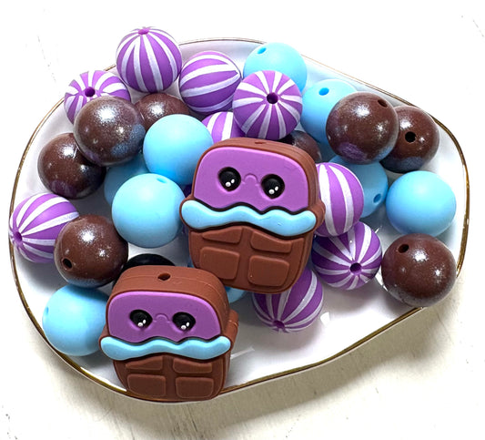 *Bead Mix #217 - Chocolate Bar Silicone Bead Mic