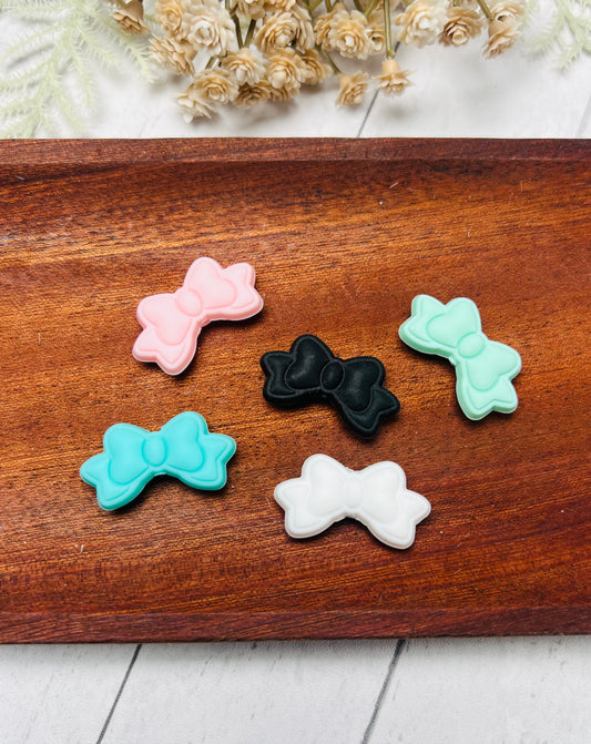 Mini Bow Silicone Focal Bow, Bow Shape Silicone Bead