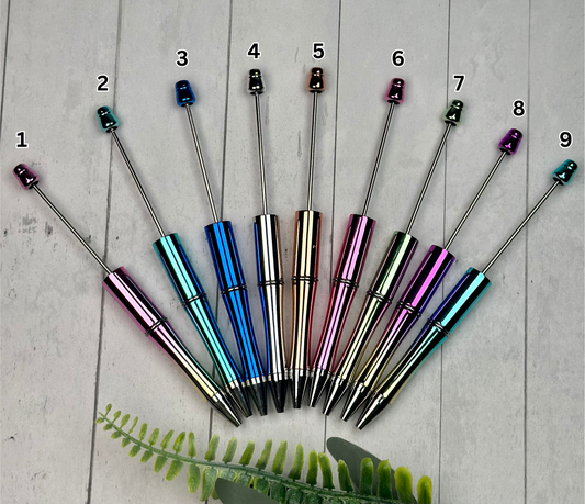 * Metallic Beadable Pens, DIY Beaded Pen, Chrome Bead-able Pens