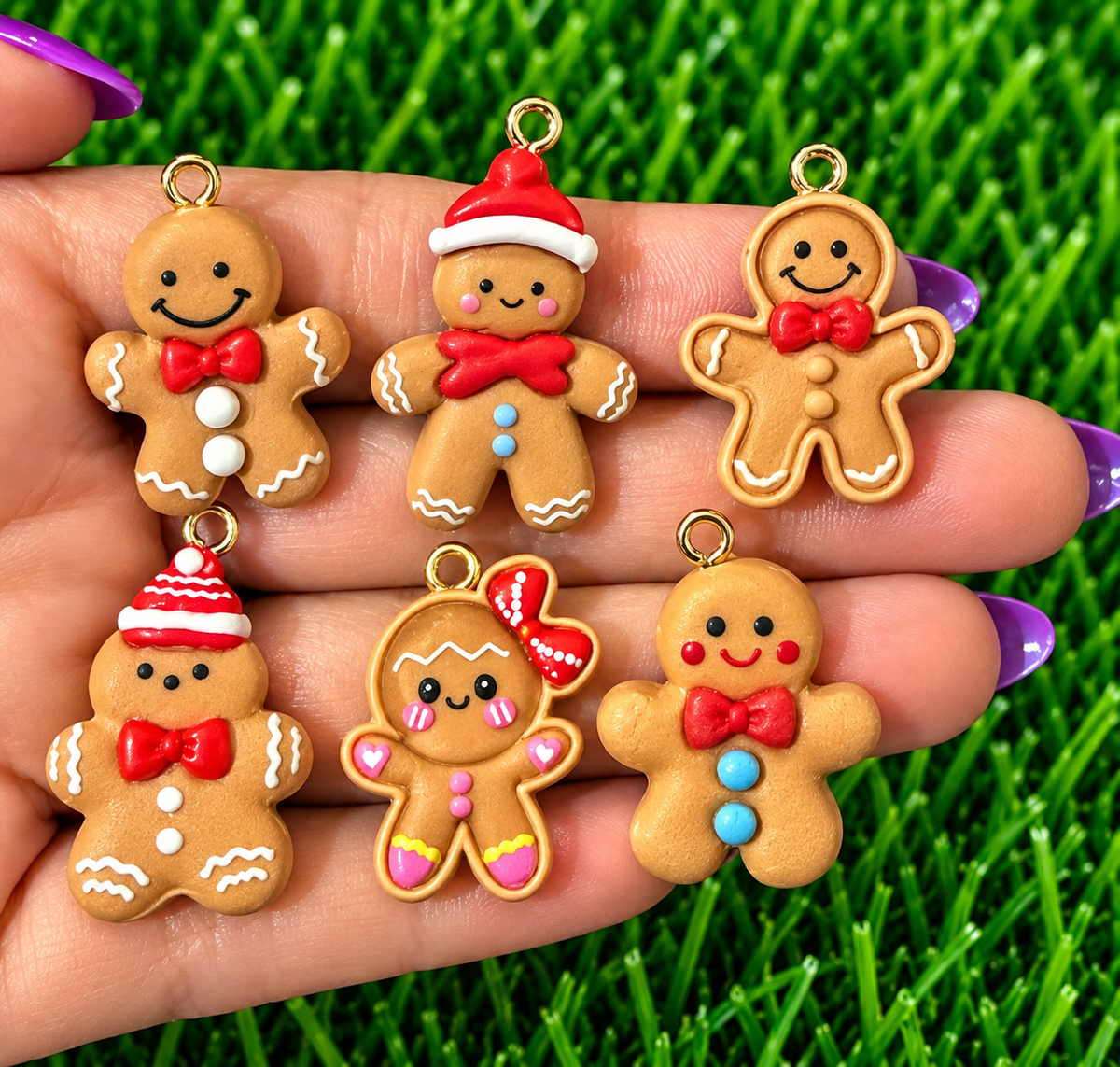 *Bead Mix #604- Gingerbread Christmas Resin Charms