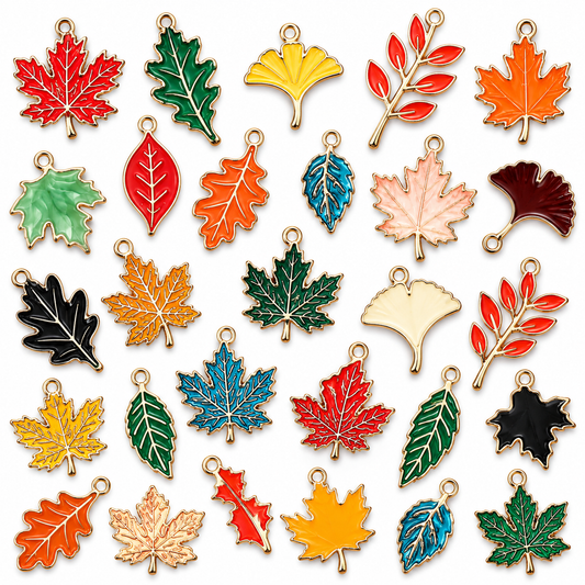 *Bead Mix #552- Random Leaves, Fall Charms