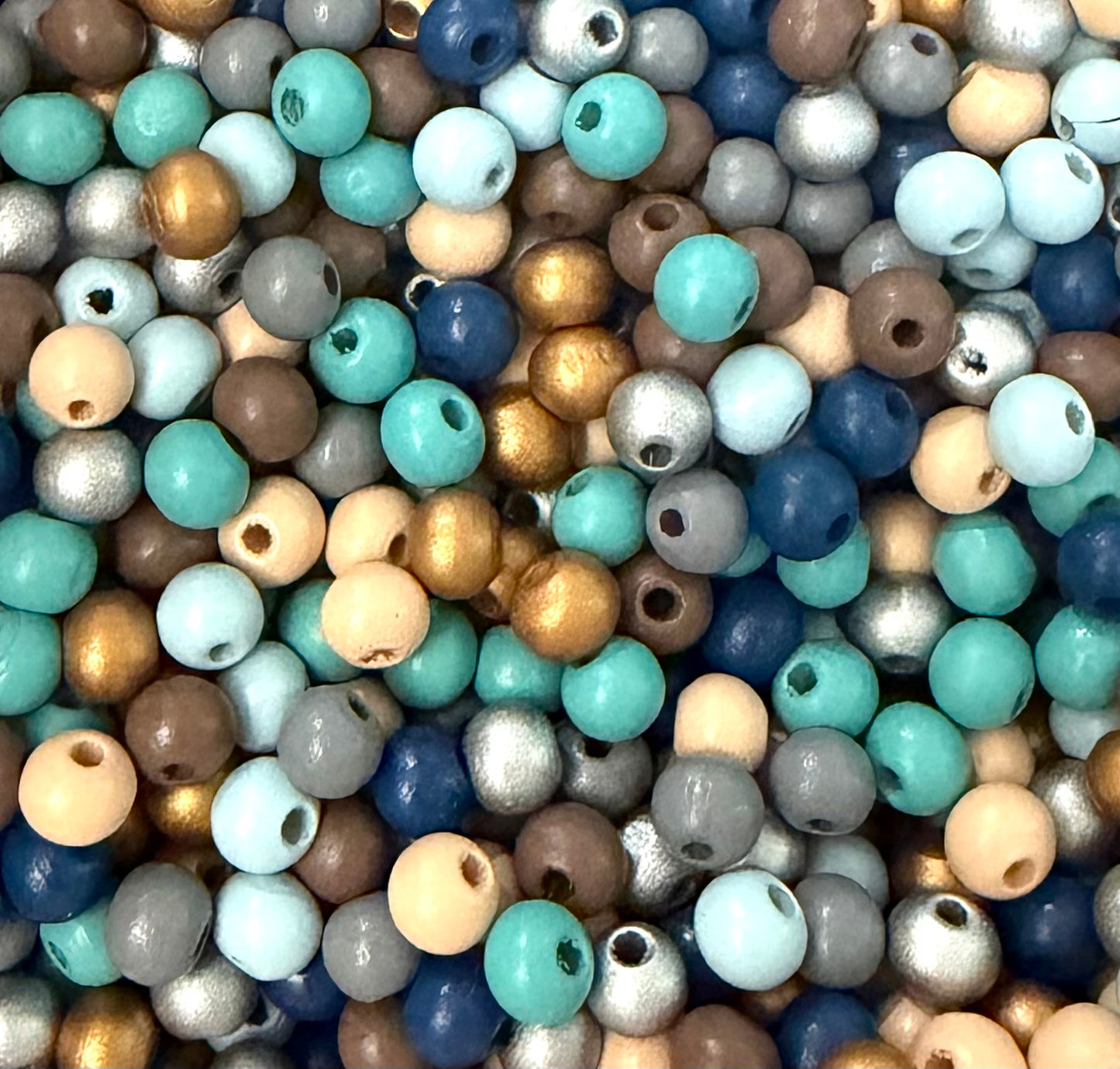 *Bead Mix #275 - 8mm Beach Vibes Wood Bead- Pack of 25