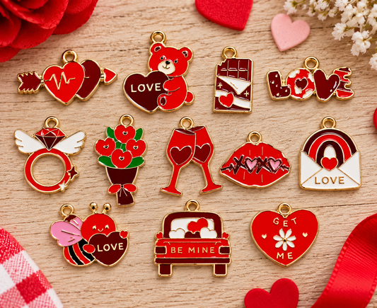 *Bead Mix #628- Be My Valentine Charms, Bag Charms