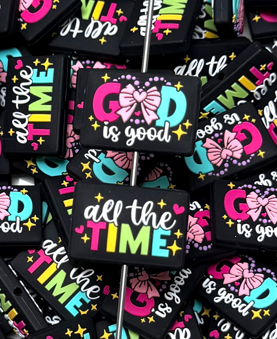 R- BOW God Is Good All The Time Focal Bead, Religious Focal Bead