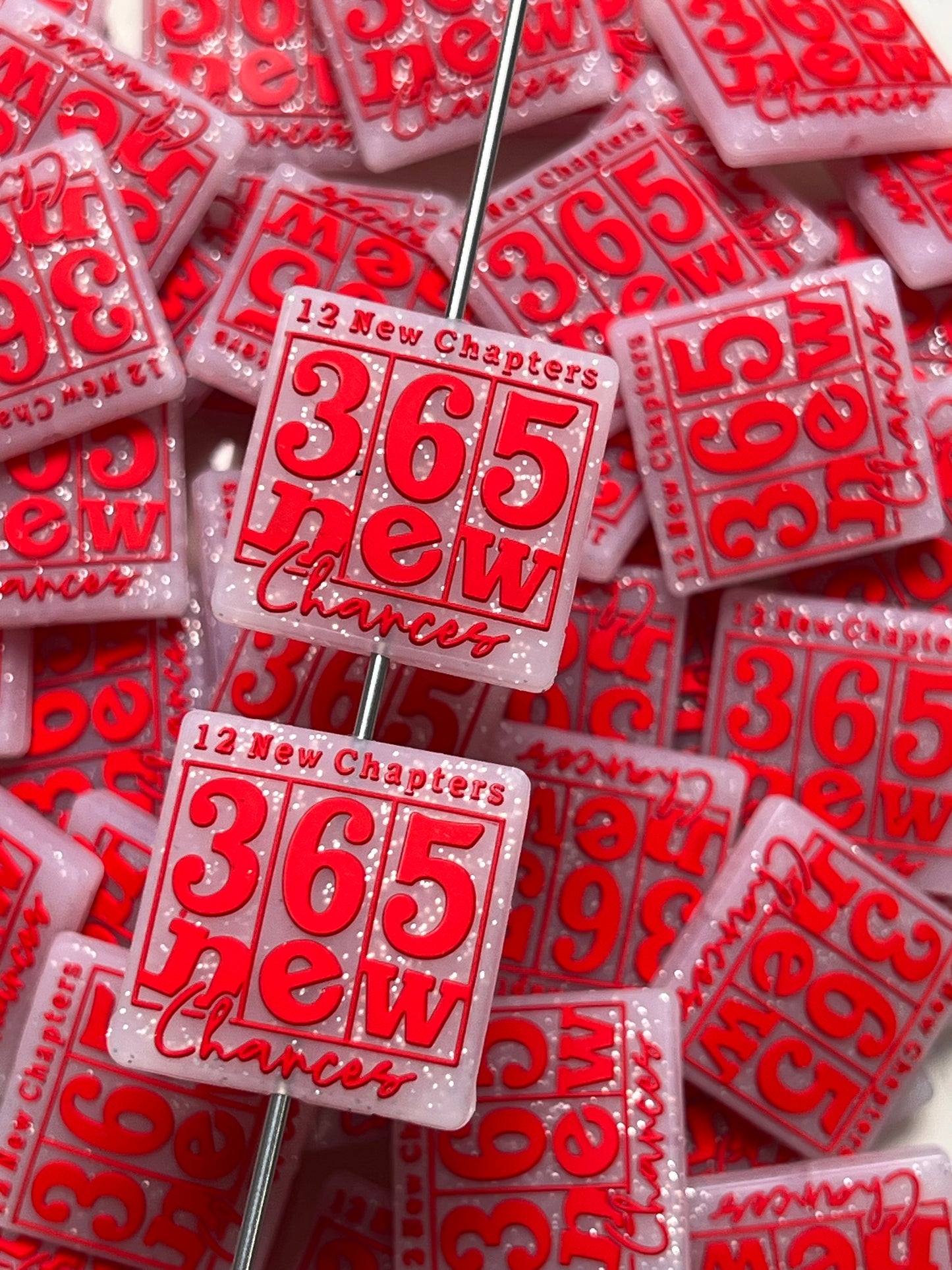 Q- 12 New Chapters, 365 New Chances Silicone Focal Bead