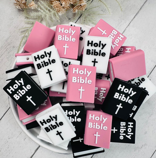 Exclusive Bible Silicone Focal Bead, Religious Focal Bead