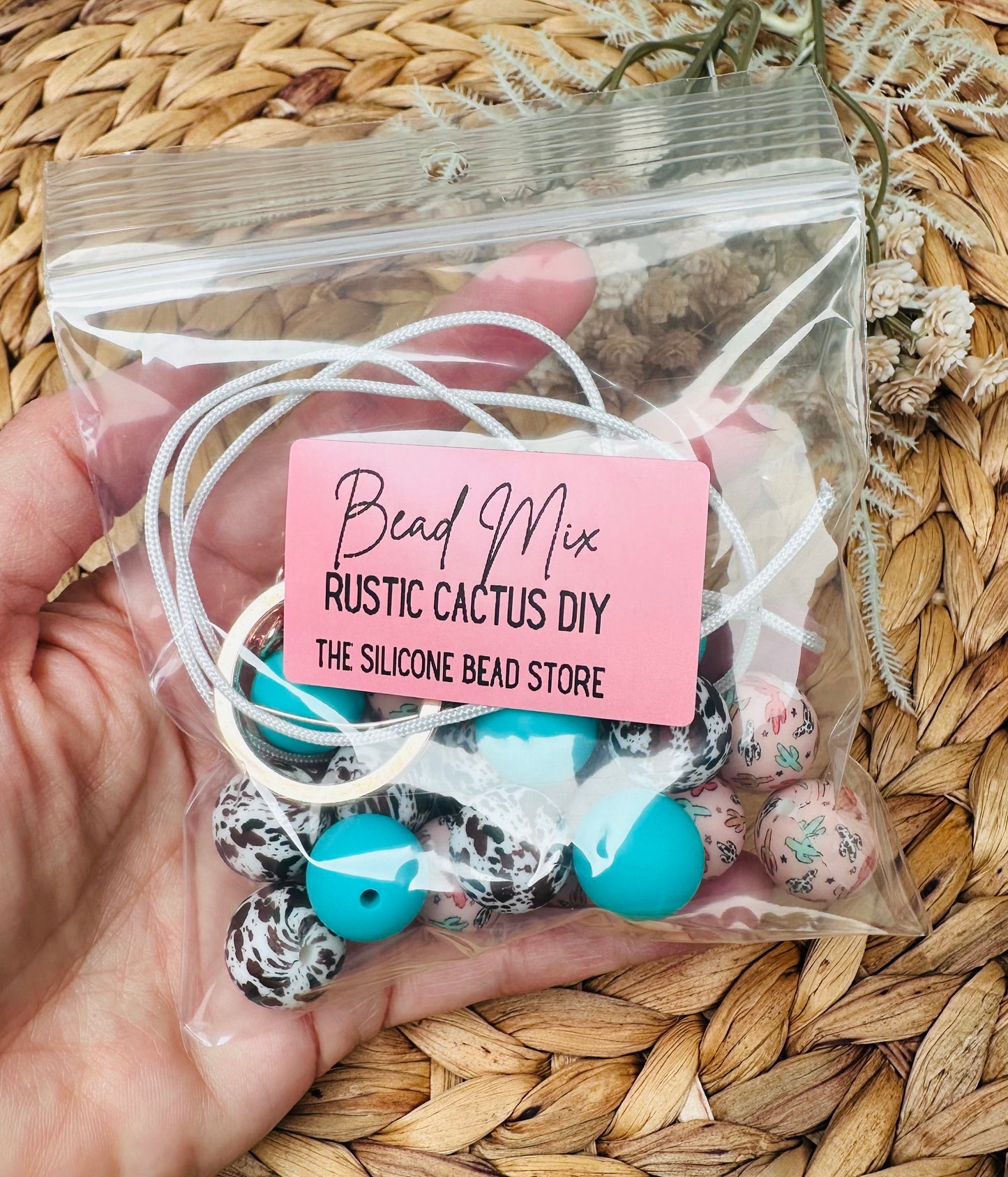 * Wristlet Kit - Rustic Cactus DIY Silicone Bead Wristlet Kit