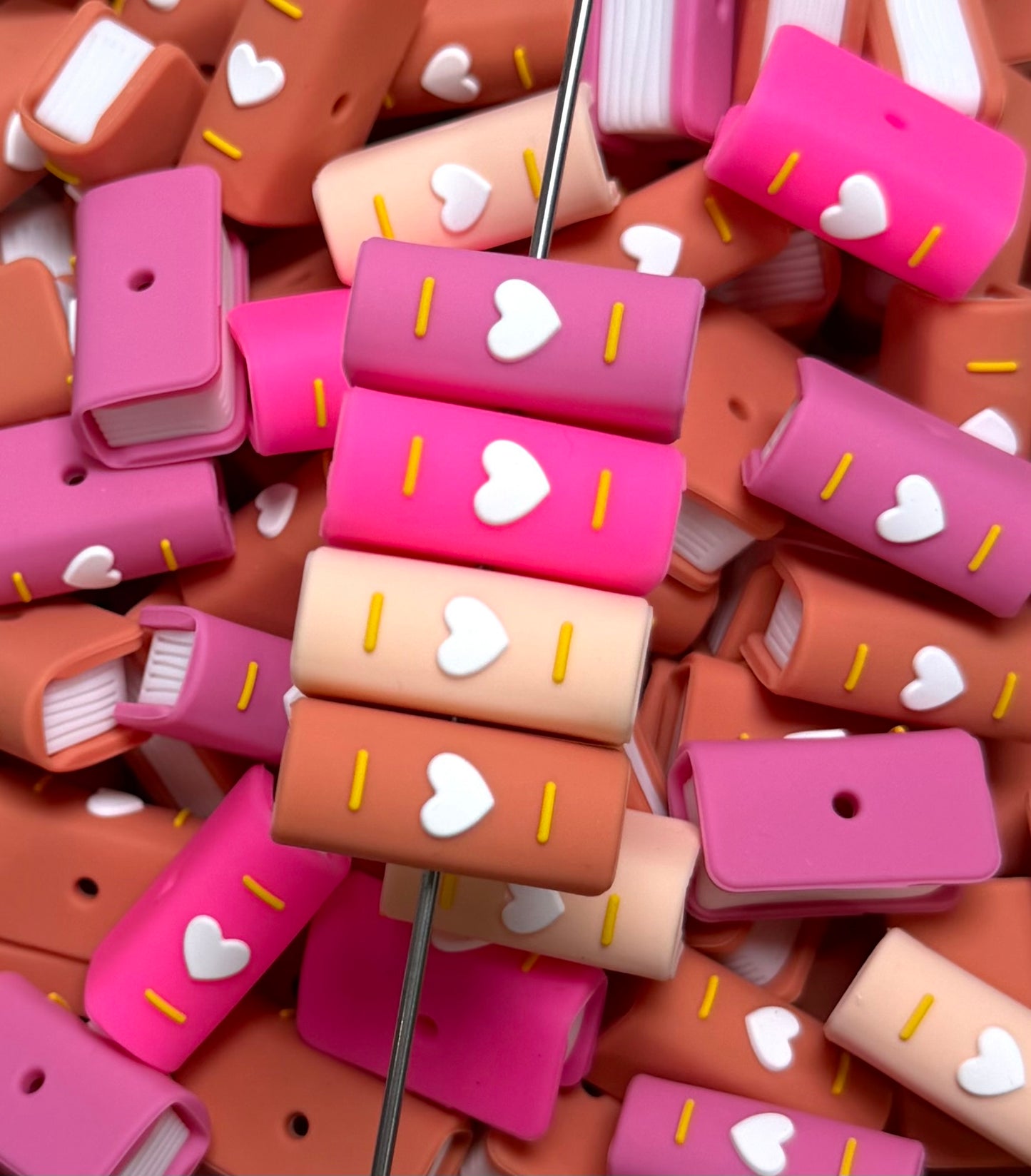 B- Heart Book EXCLUSIVE Silicone Focal Bead