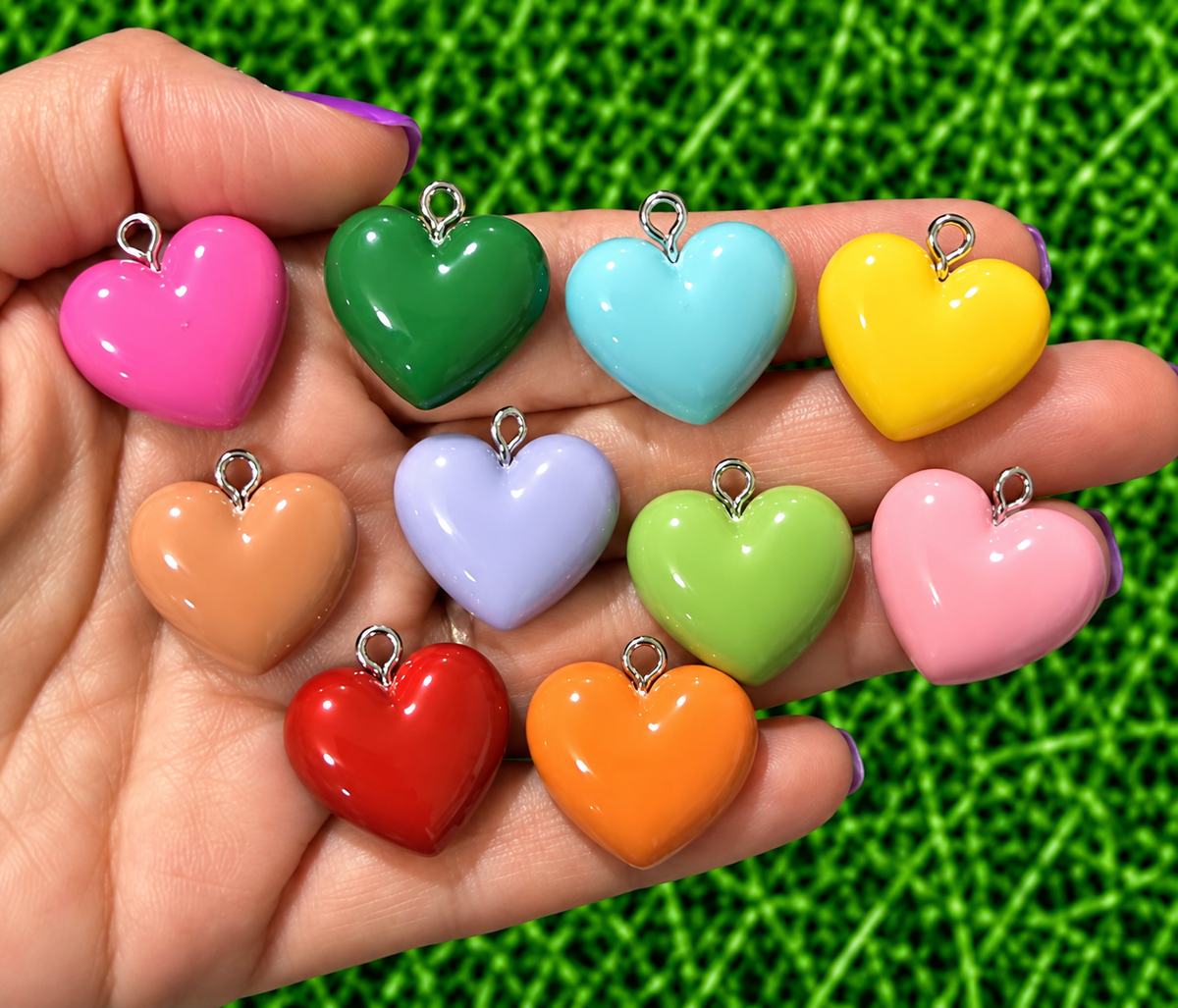 *Bead Mix #569- Happy Hearts Resin Charms, Bag Charms