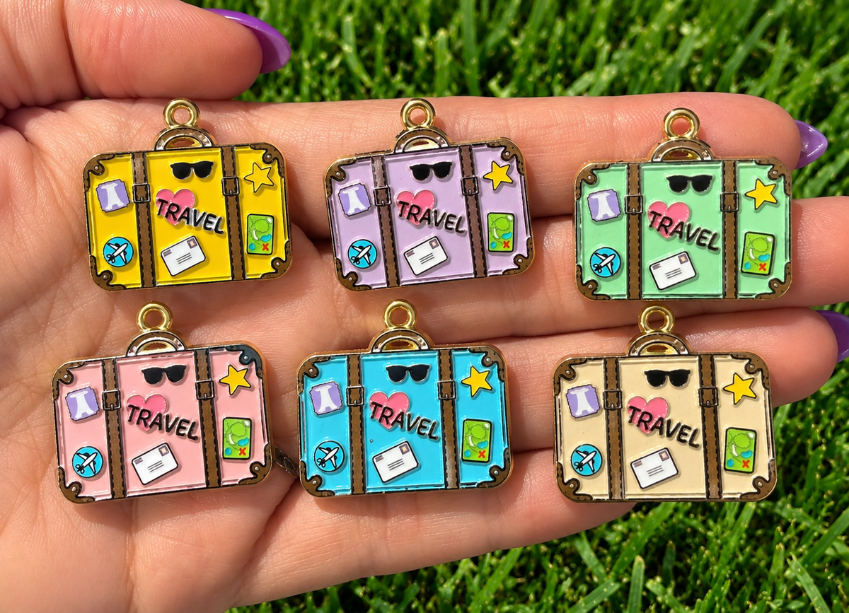 *Bead Mix #630- Travel Suitcase Charms, Bag Charms