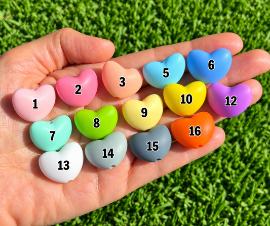 V- Heart Silicone Focal Bead, Valentine’s Silicone Bead, Heart Shape Silicone Bead