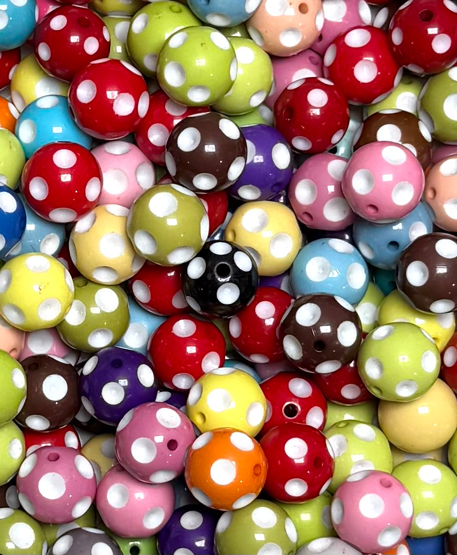 *Bead Mix- #237 18mm Polka Dot Rhinestone Acrylic Bead Mix