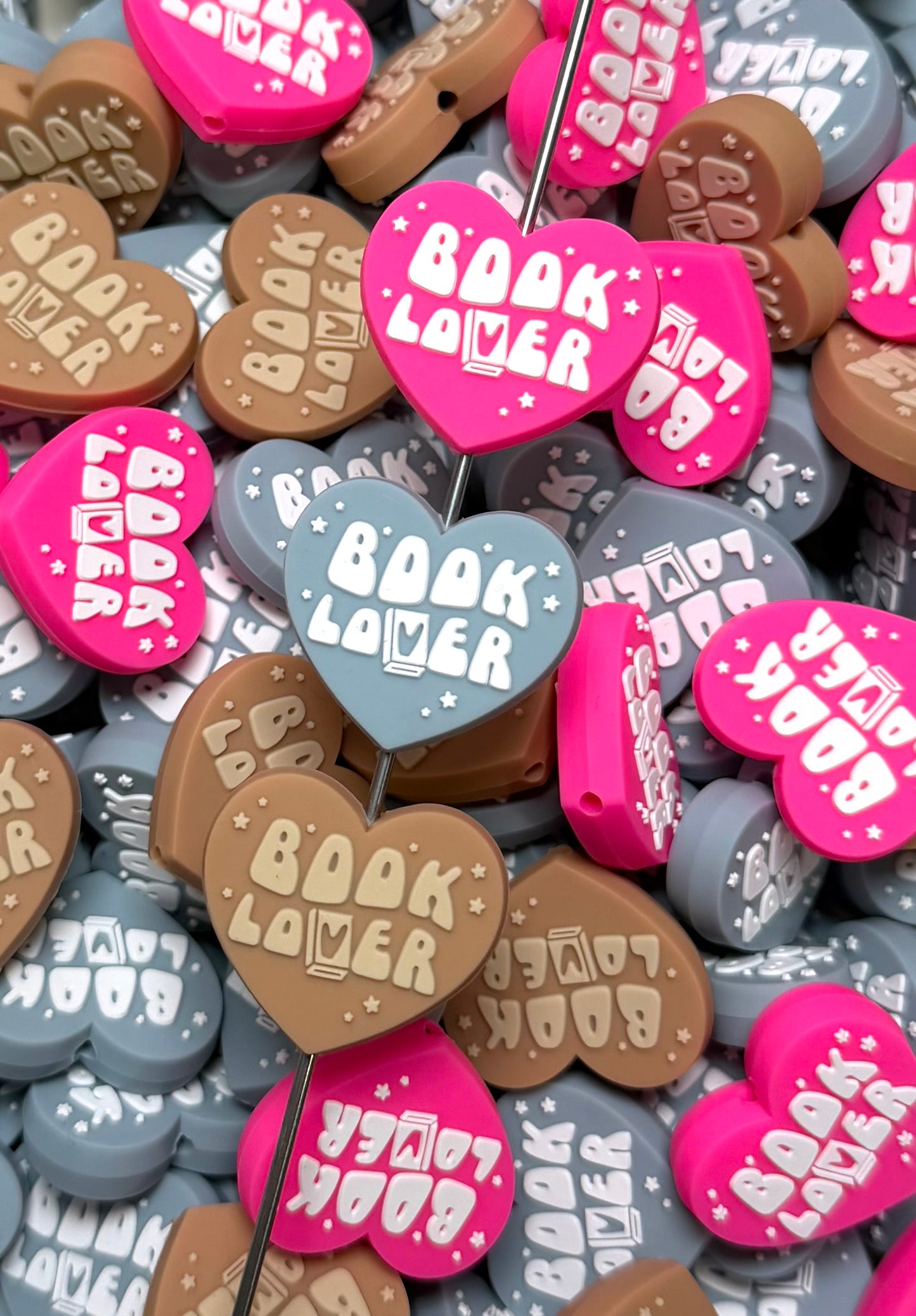 B- Book Lover EXCLUSIVE Silicone Focal Bead, Book Silicone Bead