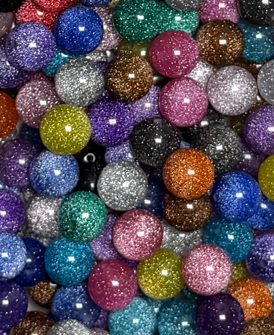 *Bead Mix- #238 20mm Glitter Rhinestone Round Acrylic Beads
