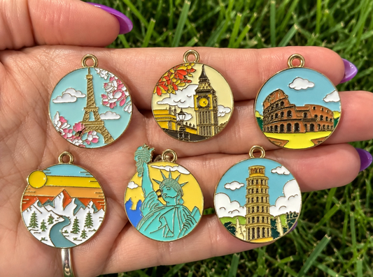 *Bead Mix #629- Travel Around the World Charms, Bag Charms