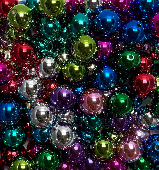 *Bead Mix- #239 20mm Metallic Rhinestone Round Acrylic Beads