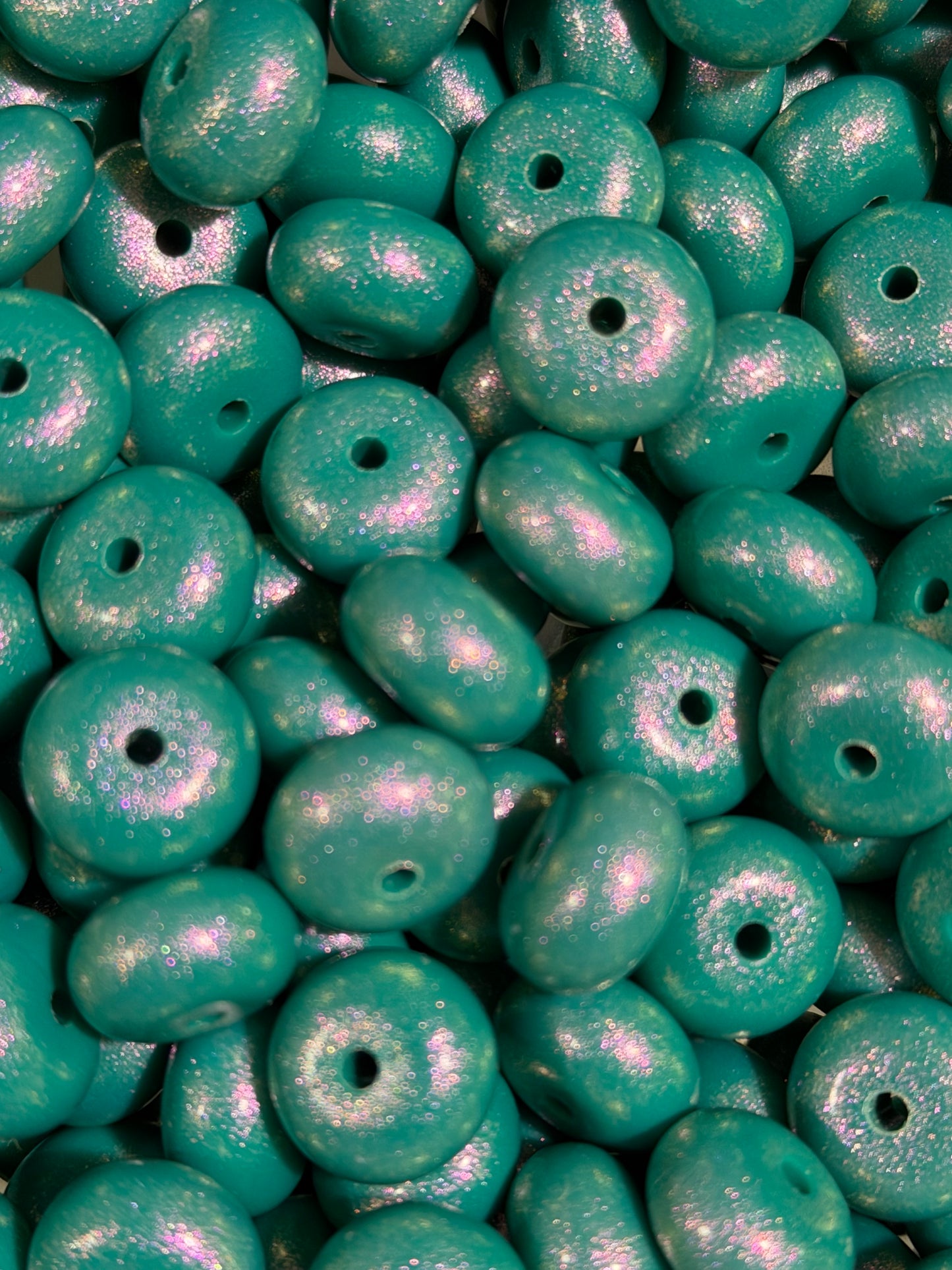 14mm ABACUS OPAL Lagoon Silicone Beads