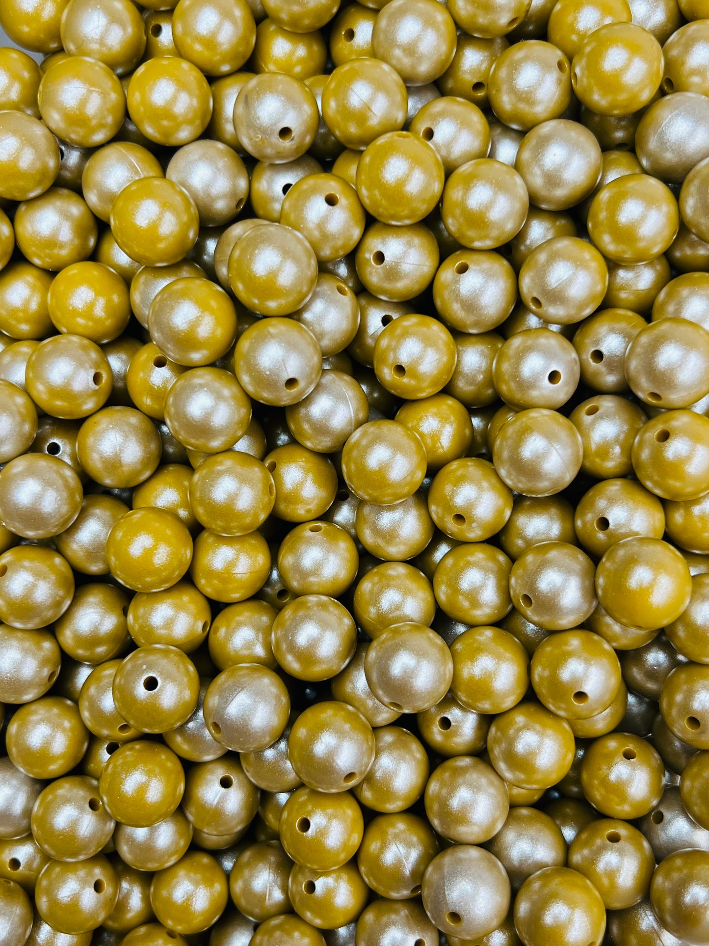 15mm Opal Mustard Round Silicone Beads