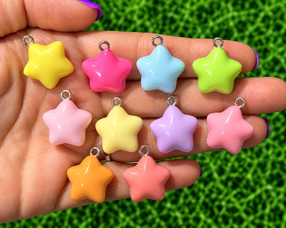 *Bead Mix #571- Little Stars Resin Charms, Bag Charms