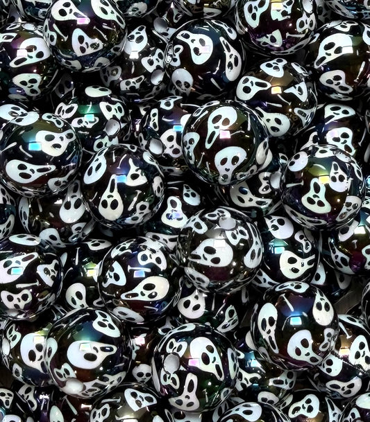 16mm SKULL Round ACRYLIC Beads