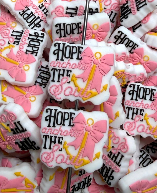 Q- Hope Anchors the Soul Focal Bead, Quote Focal Bead