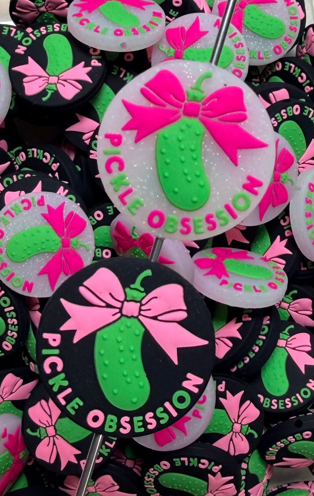 D- Pickle Obsession Silicone Focal Bead, Food Shape Silicone Bead