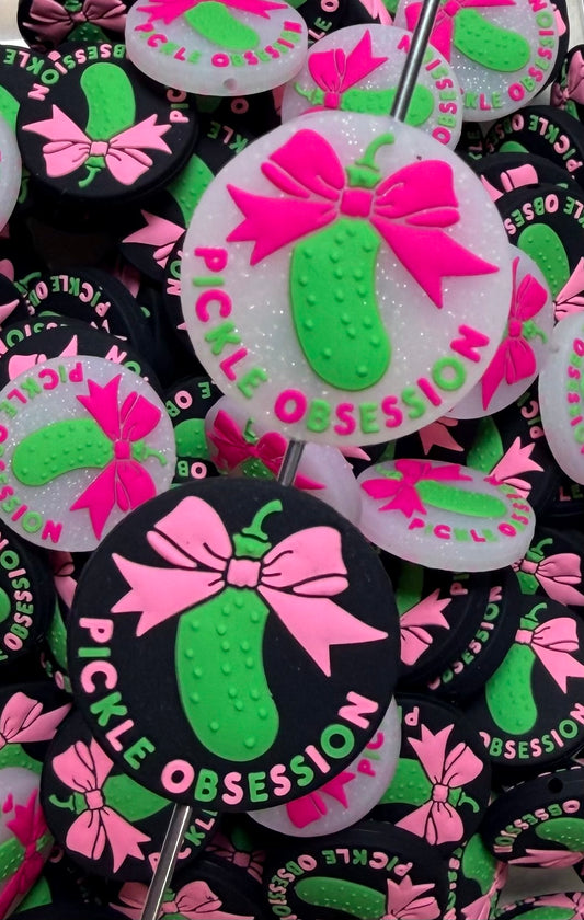 D- Pickle Obsession Silicone Focal Bead, Food Shape Silicone Bead