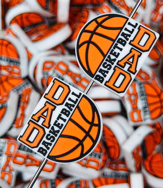 Basketball DAD EXCLUSIVE Silicone Focal Bead, Sports Focal Bead