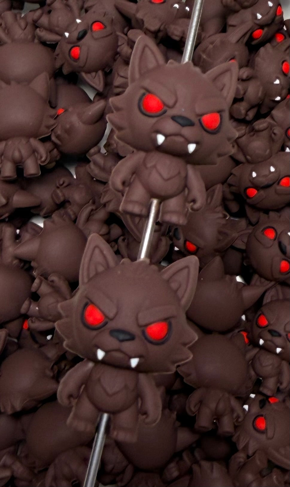 3D Werewolf Focal Bead, **NOT FOR TEETHING** 3D Halloween Focal Bead