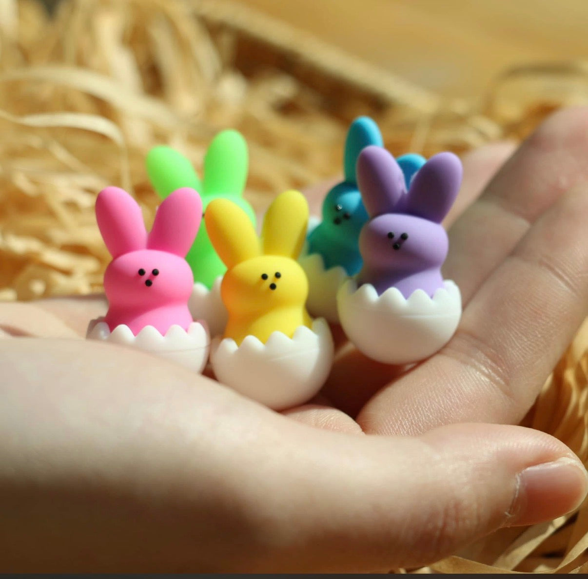 3D Hatching Bunny EXCLUSIVE Silicone Focal Bead,**NOT FOR TEETHING** Rabbit Animal Shape Silicone Bead