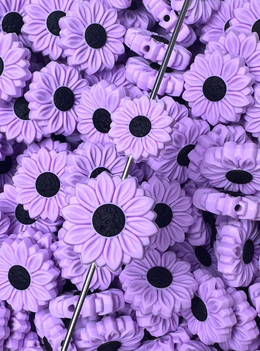 L- New Sunflower SUGARPLUM Silicone Focal Bead, Flower Shape Silicone Bead