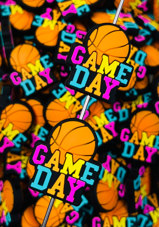 Discontinued- Game Day BASKETBALL Focal Silicone Bead, Sports Focal Silicone Bead