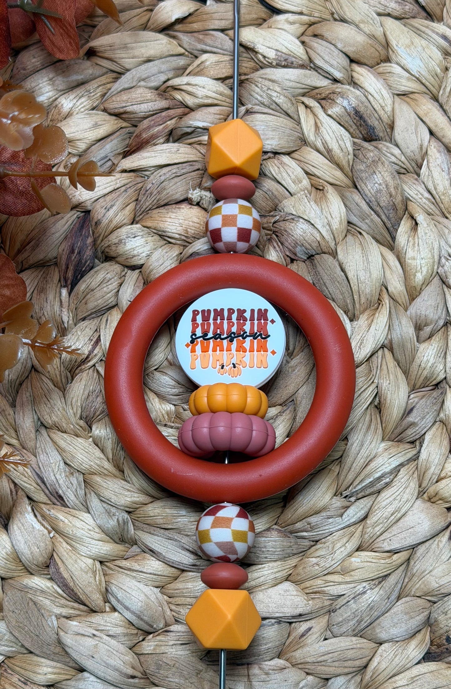 *Bead Kit #529- Pumpkin Season DIY Car Charm Silicone Bead Kit, Fall Car Charm Kit