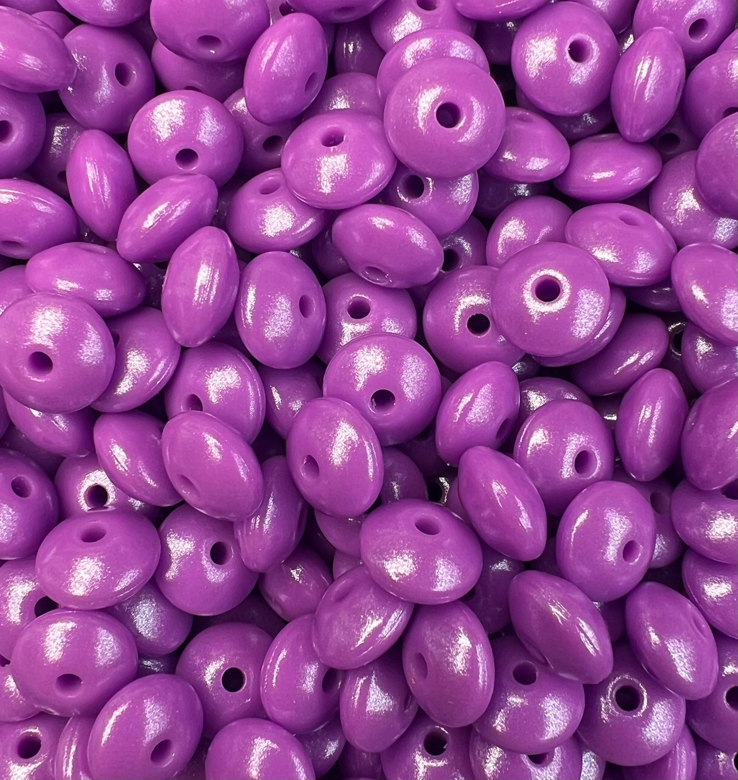 12mm Lentil Opal Purple Silicone Bead, Pearl Lentil