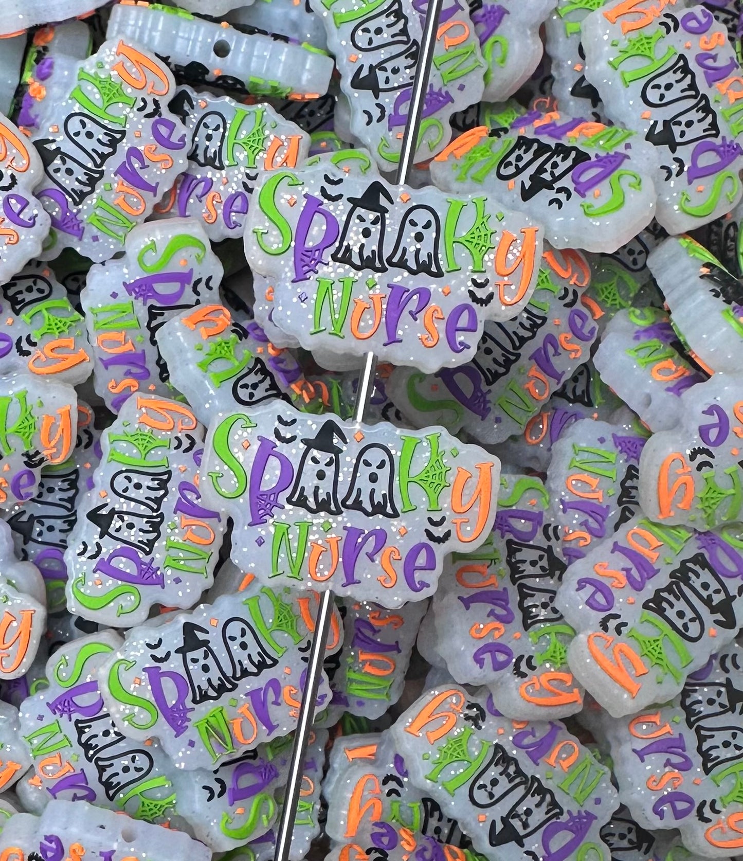 Spooky Nurse Silicone Focal Bead, Halloween Focal Bead