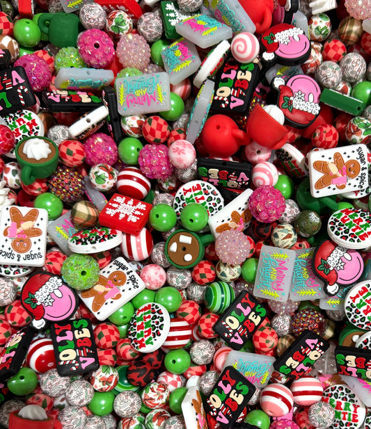 *Bead Mix #78- CHRISTMAS Mystery Scoop Silicone Bead Mix