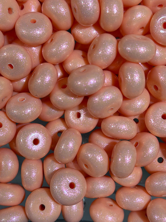 14mm ABACUS OPAL Coral Silicone Beads