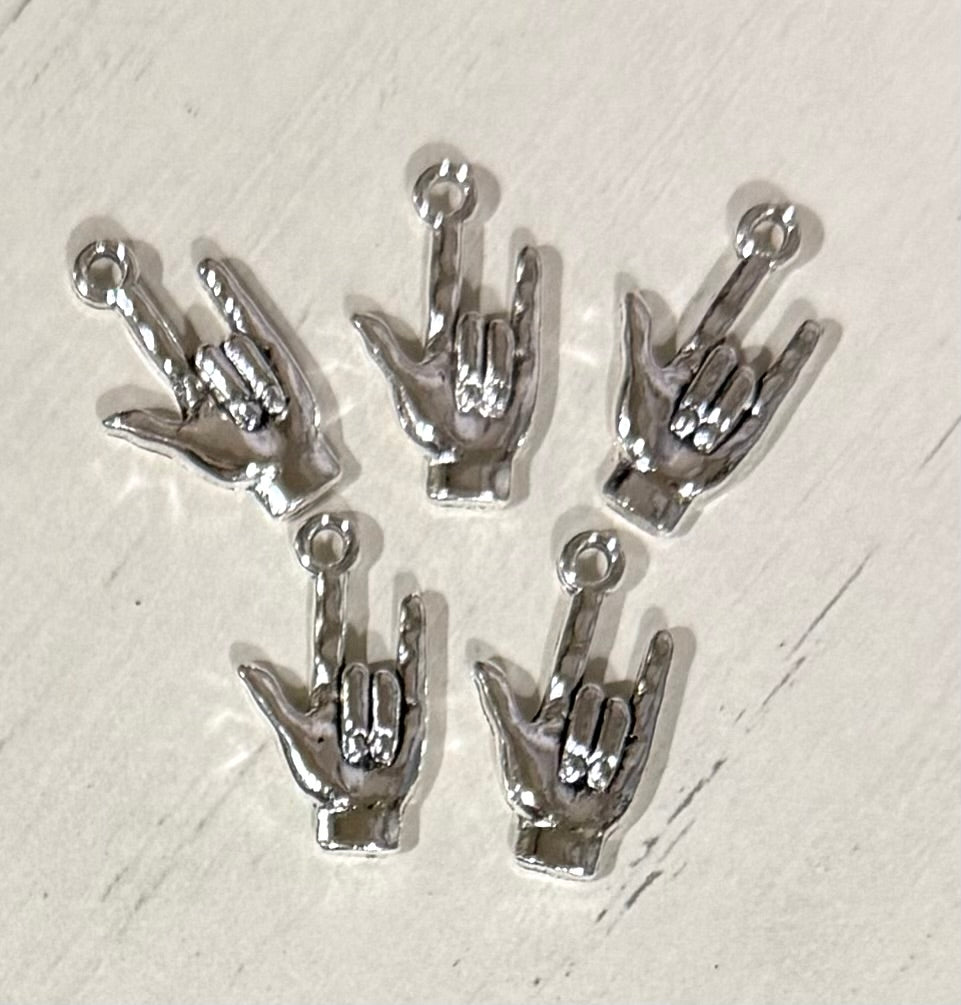 *Bead Mix #541- I Love You, ASL Charm