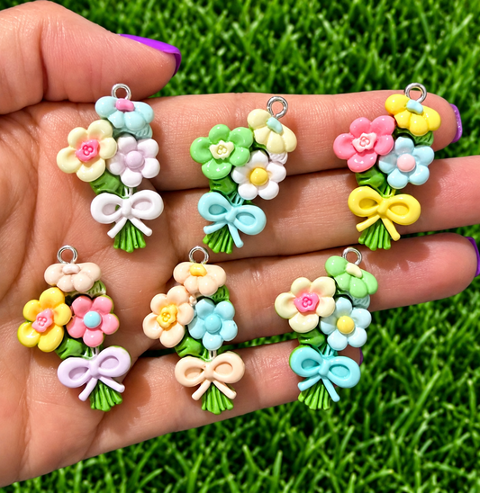 *Bead Mix #578-  Bundle of Blooms Resin Charms, Bag Charms