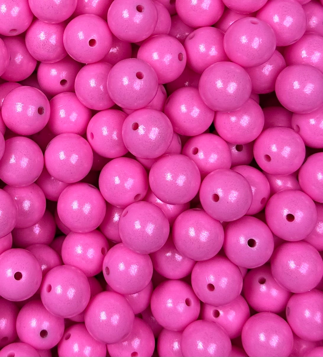 15mm Opal Bubblegum Round Silicone Beads