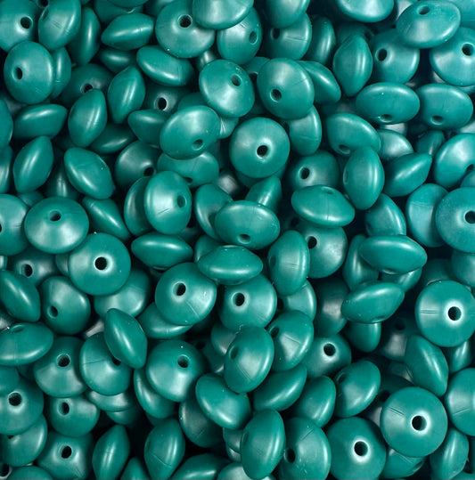 12mm Lentil Hunter Silicone Beads