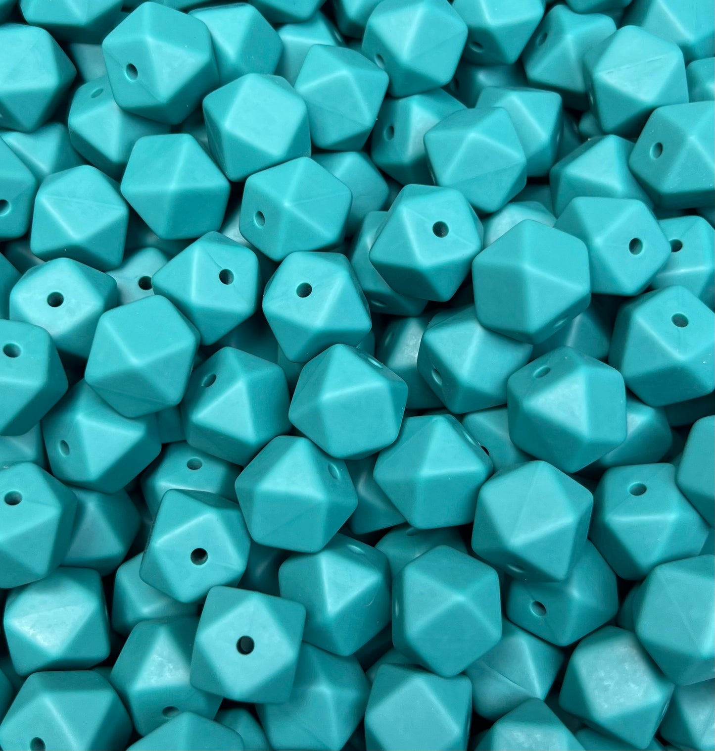 14mm Hexagon Capri Silicone Beads