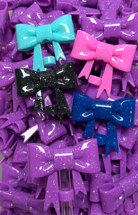 Y- Straw Topper - COSMIC Glitter Bow, Tumbler Accessory