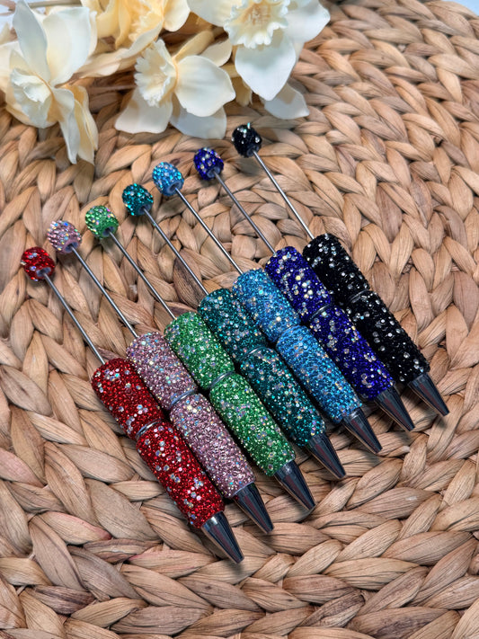 *Beadable Pen Diamond Sparkly RHINESTONES, DIY Beaded Pen